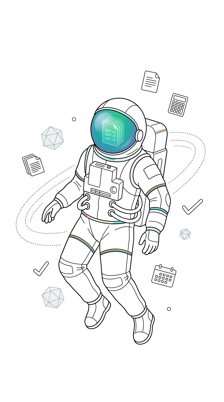 Astronauta Variavista — Verifactu sociedades 2027 | ilustración de Verifactu sociedades 2027: guía completa para empresas can