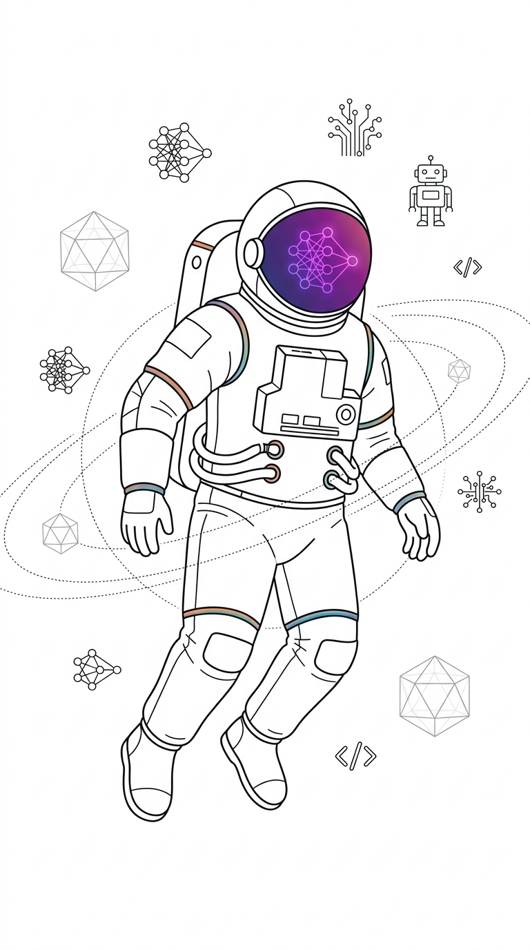 Astronauta Variavista — CFO as a Service | ilustración de CFO as a Service: cómo tu asesor canario puede ser tu director fina