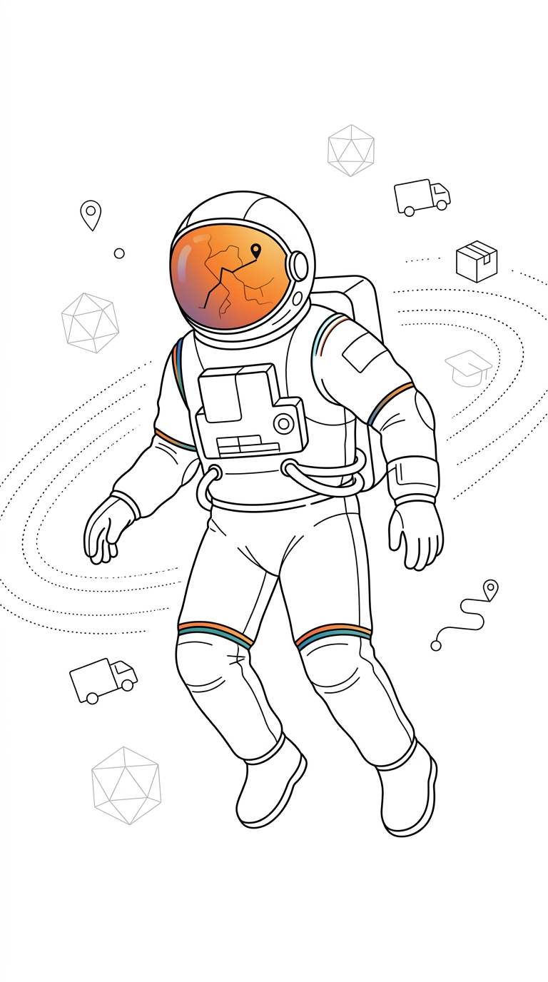 Astronauta Variavista — ilustración de Crisis logística del Mar Rojo: cómo recalibrar costes si eres pyme importadora canaria